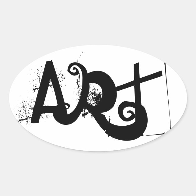 fun ART contrast lettering | Oval Sticker (Front)