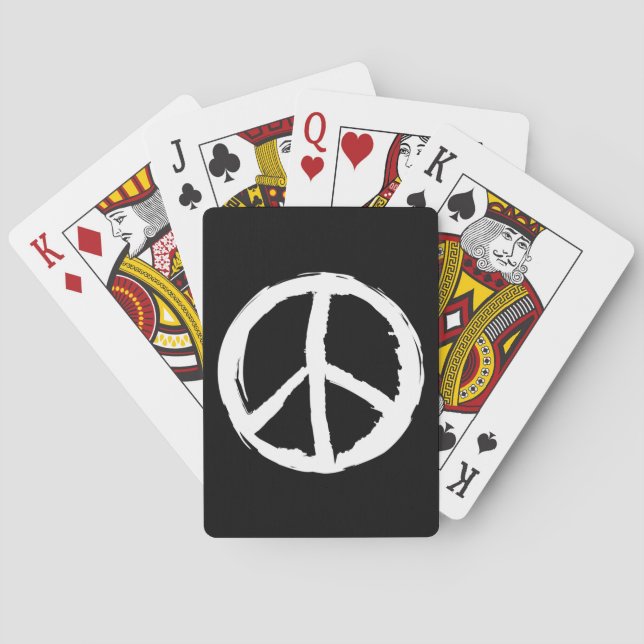 fun artsy PEACE SIGN | Playing Cards (Back)