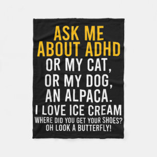 Fun Ask Me About Adhd Autism Mental Health Awarene Fleece Blanket