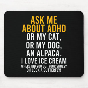 Fun Ask Me About Adhd Autism Mental Health Awarene Mouse Pad