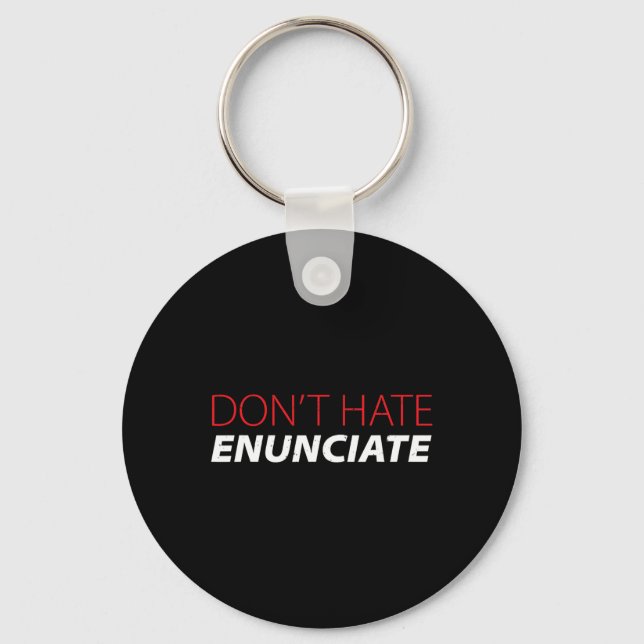 Fun Asl Sign Language Lip Reading Deaf Awareness  Key Ring (Front)