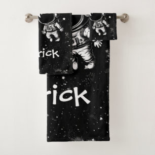 Fun Astronaut In Space Bath Towel Set