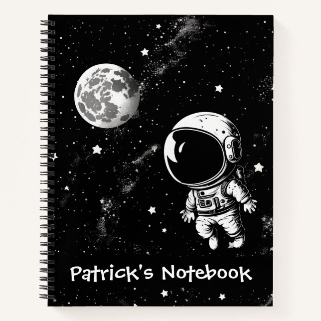 Fun Astronaut In Space Notebook (Front)
