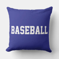 Fun Athletic Bold White BASEBALL Text On Deep Blue