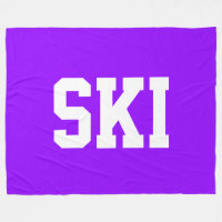 Fun Athletic Bold White SKI Text On Bright Purple