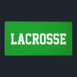 Fun Athletic White LACROSSE Text On Bright Green Desk Mat<br><div class="desc">This sporty bold design features white athletic LACROSSE text against bright green background.  The colors and text in this design can be personalized.</div>