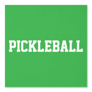 Fun Athletic White PICKLEBALL Text On Kelly Green Wallpaper