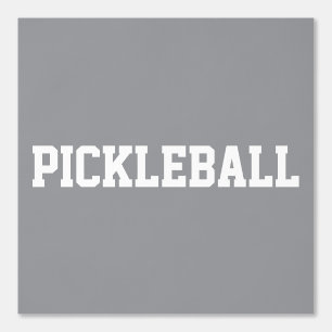 Fun Athletic White PICKLEBALL Text On Light Grey Wallpaper