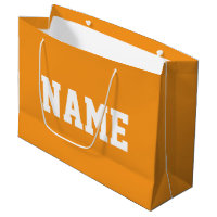 Fun Athletic YOUR NAME White Text On Bright Orange