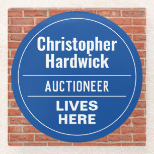 Fun Auctioneer Wall Plaque Style Glass Coaster