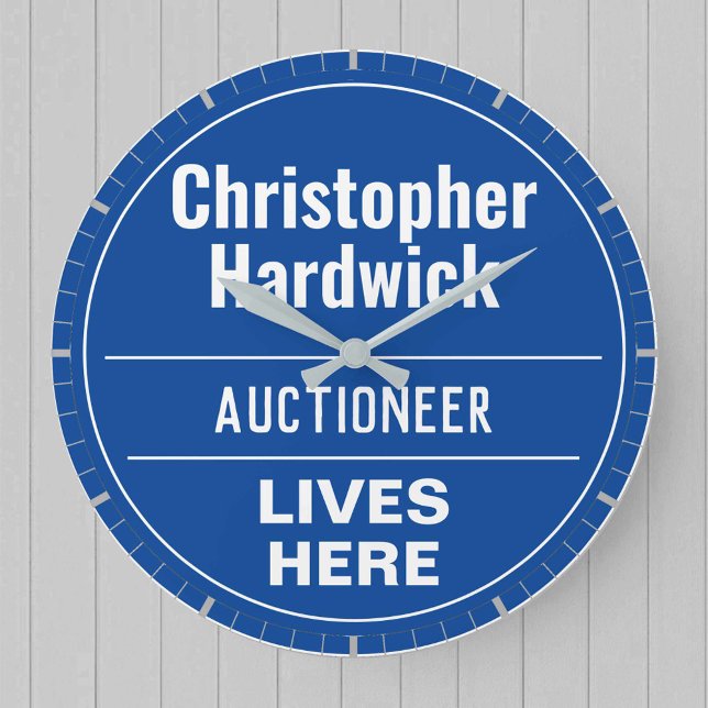 Fun Auctioneer Wall Plaque Style Large Clock (Creator Uploaded)
