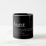 Fun Aunt Definition Saying Black and White Two-Tone Coffee Mug<br><div class="desc">Personalise for your special,  favourite Aunt or Auntie to create a unique gift. A perfect way to show her how amazing she is every day. You can even customise the background to their favourite colour. Designed by Thisisnotme©</div>