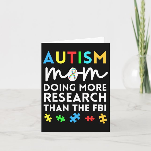 Fun Autism Mum Doing More Research For Autistic Aw Card (Front)
