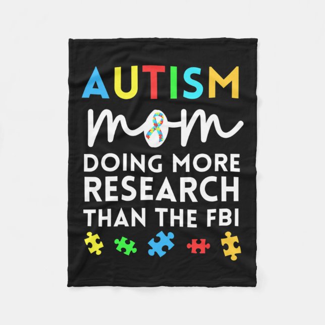 Fun Autism Mum Doing More Research For Autistic Aw Fleece Blanket (Front)