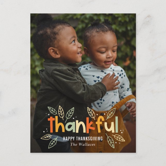 Fun Autumn Thanksgiving Photo Card Postcard (Front)