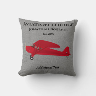 Fun Aviation Lounge Vintage Airplane Throw Pillow