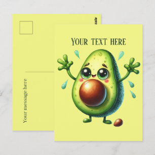Fun Avocado add text Postcard