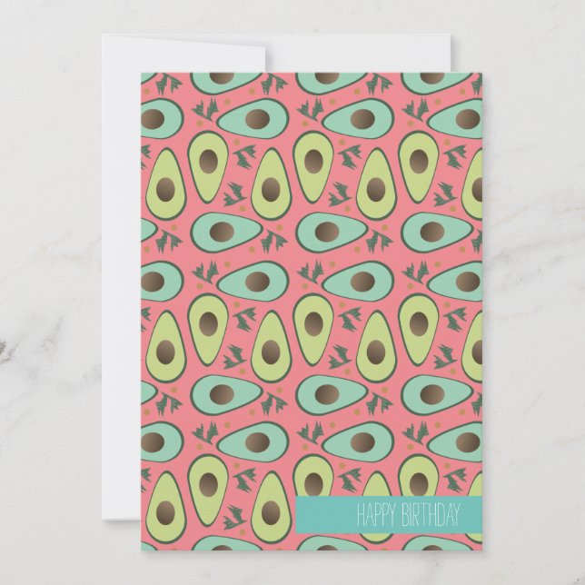 Fun Avocado Cilantro Salad Pattern Card (Front)