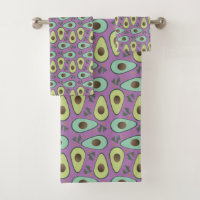 Fun Avocado Half Greenery Pattern