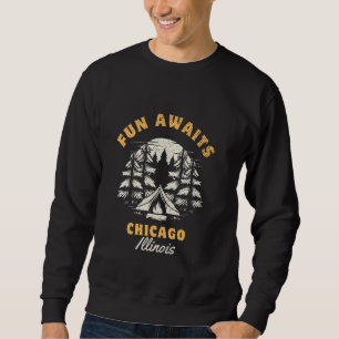 Fun Awaits Vacation Chicago Illinois Sweatshirt