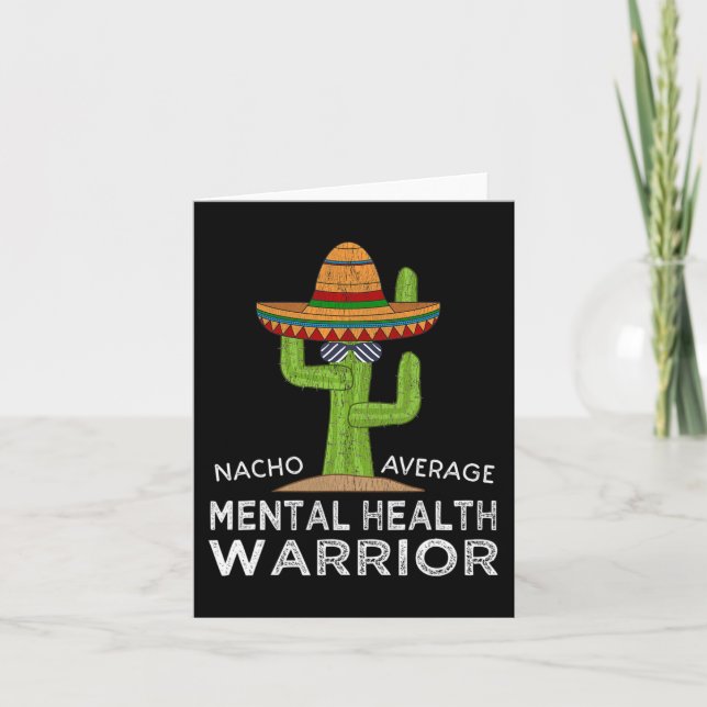 Fun Awareness Mental Health Warrior  Card (Front)