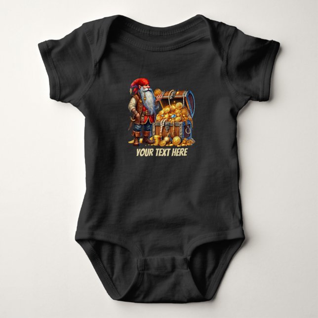 Fun baby boy pirate customisable bodysuit (Front)