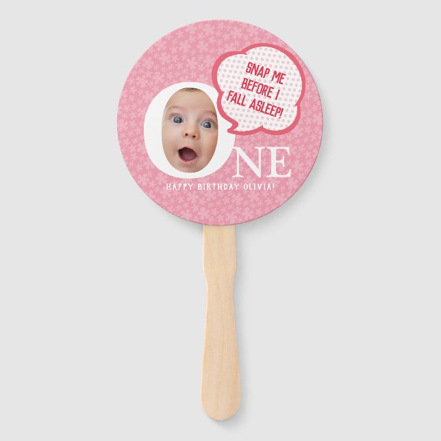 Fun Baby Girl Photo Collage Personaliz  Hand Fan (Front)