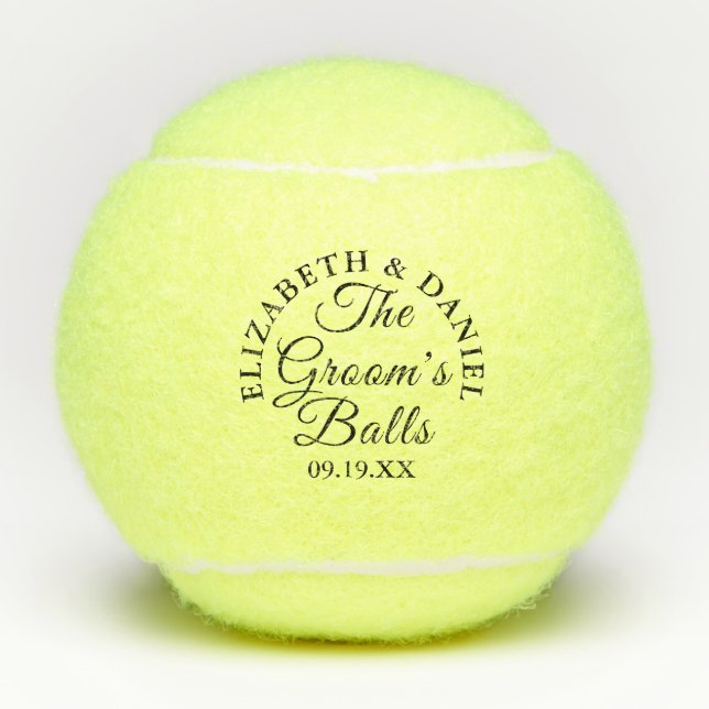Fun Bachelorette Wedding Favour Tennis Balls (Front)