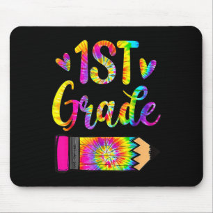 Fun Back To School 1St Grade Teacher Tie Dye Mouse Pad