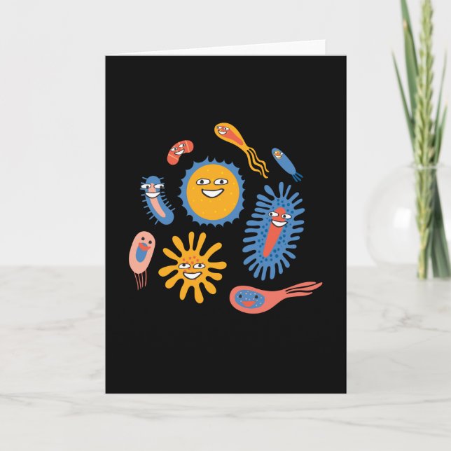 Fun Bacteria Microbiology Chemistry Card (Front)