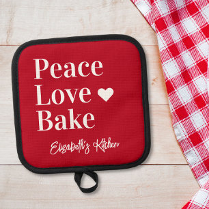 Fun Baker Personalised Red Pot Holder