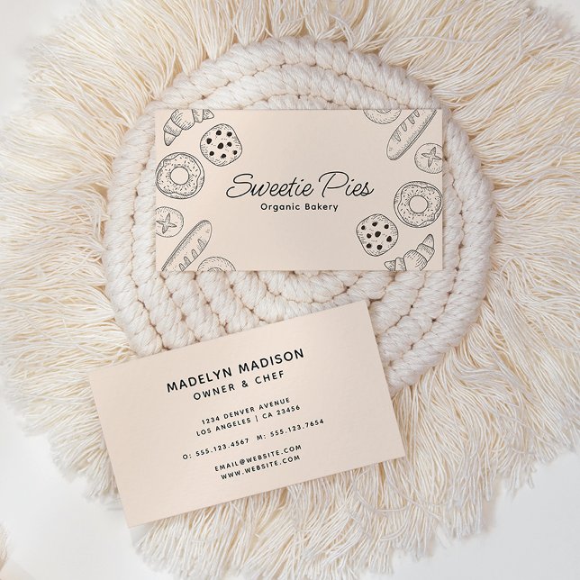 Fun Baking & Cooking Black & Beige Business Card (Creator Uploaded)