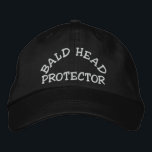 Fun Bald Head Protector Device Embroidered Hat<br><div class="desc">Fun hat with "Bald Head Protector" text. Hat = Bald Head Protector.</div>