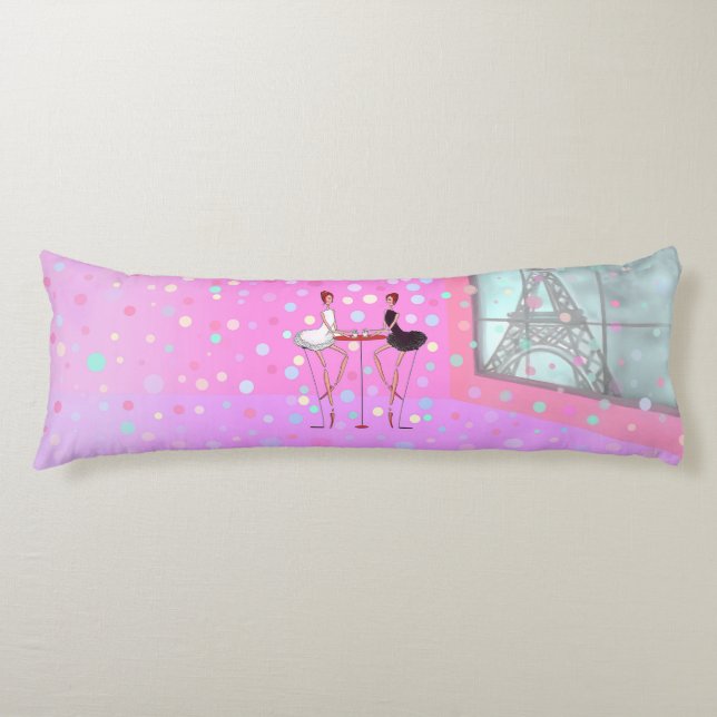 FUN BALLERINA AT CAFE PARIS BALLET MONOGRAM PILLOW (Front)