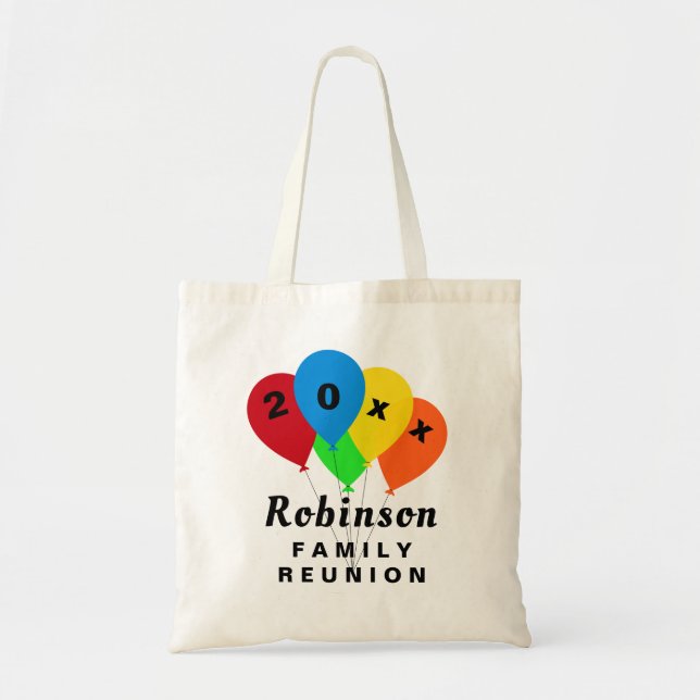 Fun Balloon Design Family Reunion Souvenir Gift Tote Bag (Front)