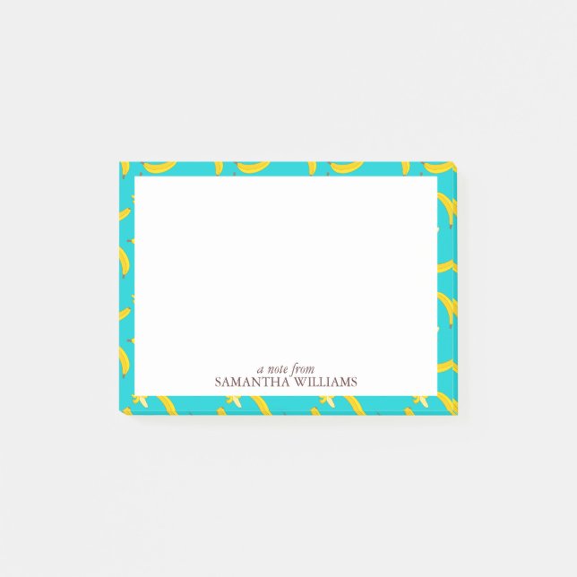 Fun Bananas Pattern Personalised Post-it Notes (Front)