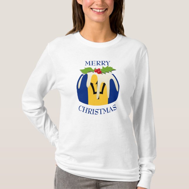 Fun | BARBADOS | Christmas Pudding T-Shirt (Front)