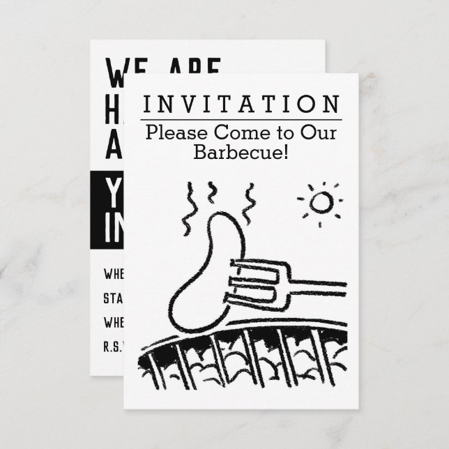 Fun Barbecue Invitation (Front/Back)