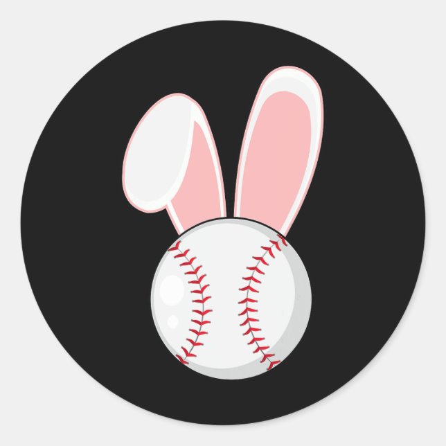 Fun Baseball Bunny Easter Kids Boys Toddler  Classic Round Sticker (Front)