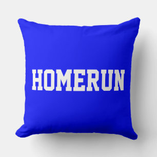 Fun Baseball HOMERUN White Text On Royal Blue Cushion