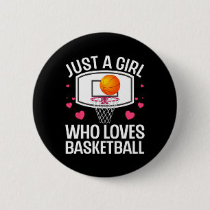 Fun Basketball Art For Girl Women College Basketba 6 Cm Round Badge