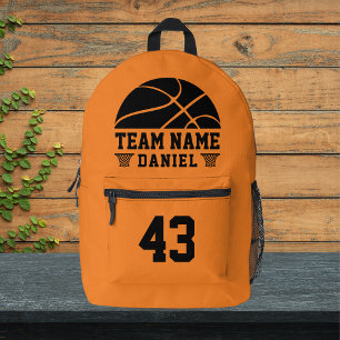 Fun Basketball Ball Custom Player Name Number Team Printed Backpack