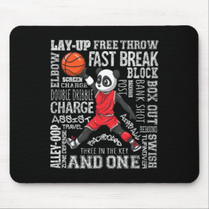 Fun Basketball  Boys Girls Cute Panda Gifts Kids  Mouse Pad