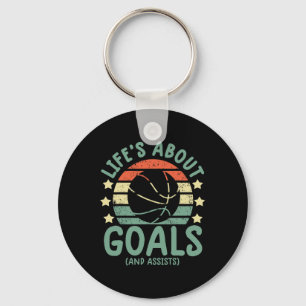 Fun basketball  boys lifes about goals and assists key ring
