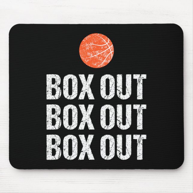 Fun Basketball Coach  Box Out Quote Grunge Graphic Mouse Pad (Front)