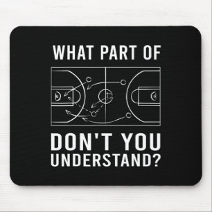 Fun Basketball Coach For Men Women Tactic Diagram  Mouse Pad