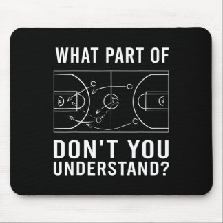 Fun Basketball Coach For Men Women Tactic Diagram Mouse Pad