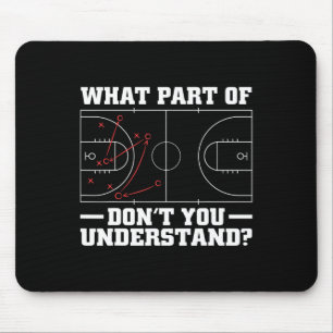 Fun Basketball Coach For Men Women Tactic Diagram Mouse Pad