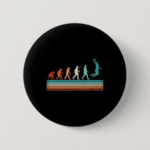 Fun Basketball Evolution Retro Basketball Player  6 Cm Round Badge