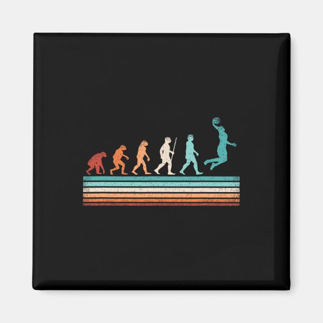 Fun Basketball Evolution Retro Basketball Player  Magnet (Front)